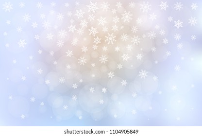 Light Purple vector pattern with christmas snowflakes. Shining colored illustration with snow in christmas style. The pattern can be used for year new  websites.