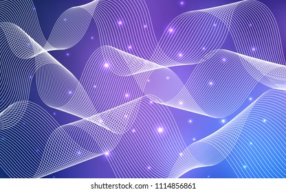 Light Purple vector pattern with christmas ribbons. Confetti on blurred abstract background with colorful gradient. Beautiful design for your business advert of anniversary.