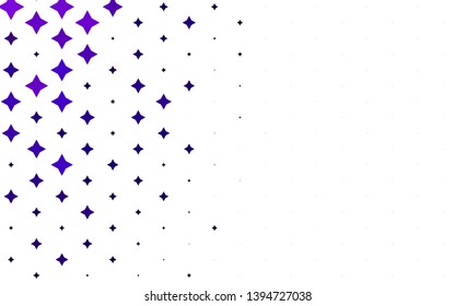 Light Purple vector pattern with christmas stars. Stars on blurred abstract background with gradient. Best design for your ad, poster, banner.