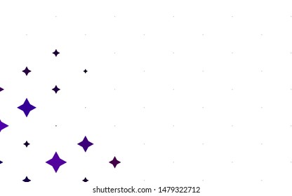 Light Purple vector pattern with christmas stars. Decorative shining illustration with stars on abstract template. The pattern can be used for new year ad, booklets.