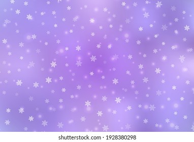 Light Purple vector pattern in Christmas style. Abstract gradient illustration with colorful Christmas things. Template for lettering, typography.