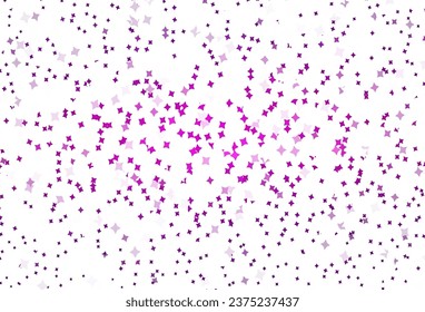 Light Purple vector pattern with christmas stars. Blurred decorative design in simple style with stars. Pattern for futuristic ad, booklets.