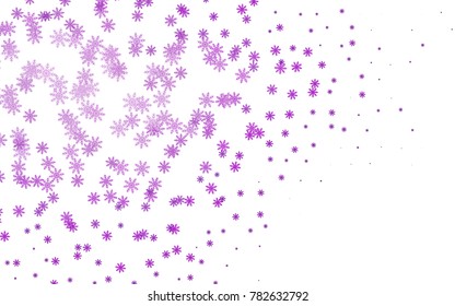 Light Purple vector pattern with christmas snowflakes. Shining colored illustration with snow in christmas style. New year design for your business advert.