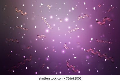 Light Purple vector pattern with christmas ribbons. Confetti on blurred abstract background with colorful gradient. The template can be used as a background for postcards.
