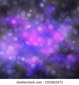 Light Purple vector pattern with circles. Abstract colorful disks on simple gradient background. Pattern for booklets, leaflets.