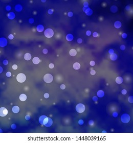 Light Purple vector pattern with circles, stars. Colorful illustration with gradient dots, stars. Design for posters, banners.