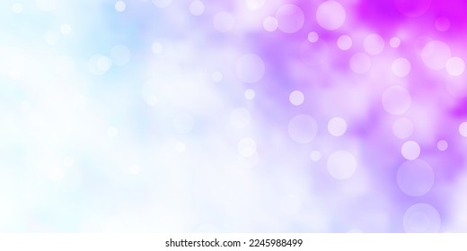 Light Purple vector pattern with circles. Illustration with set of shining colorful abstract spheres. Design for posters, banners.