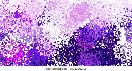 Light purple vector pattern with colored snowflakes. Colorful snow elements in decorative christmas style. Xmas design for business.