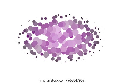 Light Purple vector pattern with colored spheres. Geometric sample of repeating circles on white background in halftone style.