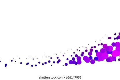 Light Purple vector pattern with colored spheres. Geometric sample of repeating circles on white background in halftone style.