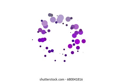 Light Purple vector pattern with colored spheres. Geometric sample of repeating circles on white background in halftone style.