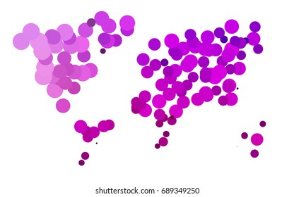 Light Purple vector pattern with colored spheres. Geometric sample of repeating circles on white background in halftone style.