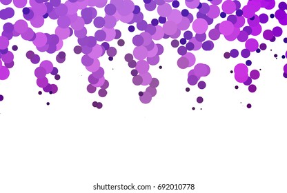 Light Purple vector pattern with colored spheres. Geometric sample of repeating circles on white background in halftone style.