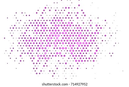 Light Purple vector pattern with colored spheres. Geometric sample of repeating circles on white background in halftone style.