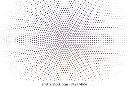 Light Purple vector pattern with colored spheres. Geometric sample of repeating circles on white background in halftone style.