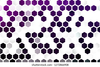 Light Purple vector pattern with colorful hexagons. Colorful hexagons on white backdrop. Pattern for texture of wallpapers.