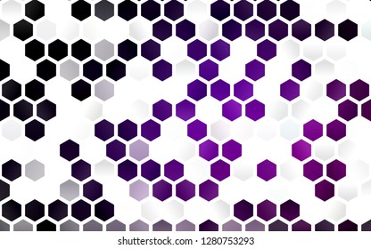 Light Purple vector pattern with colorful hexagons. Colorful hexagons on white backdrop. Pattern can for your ad, booklets.