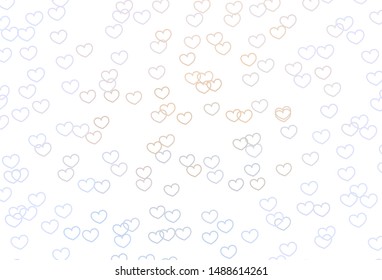 Light Purple vector pattern with colorful hearts. Illustration with hearts in love concept for valentine's day. Design for your business advert of anniversary.