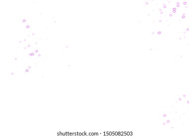 Light Purple vector pattern with colorful hearts. Hearts on blurred abstract background with colorful gradient. Template for Valentine's greeting postcards.