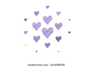 Light Purple vector pattern with colorful hearts. Beautiful abstract hearts on colorful gradient background. Pattern for marriage gifts, congratulations.