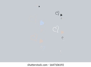 Light Purple vector pattern with colorful hearts. Beautiful abstract hearts on colorful gradient background. Design for a business advert of anniversary.