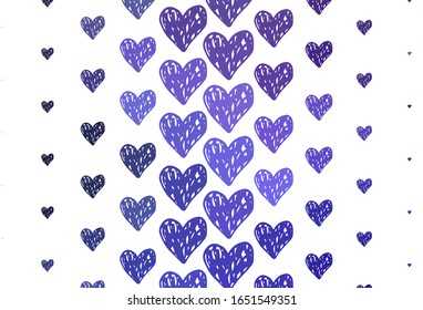 Light Purple vector pattern with colorful hearts. Beautiful abstract hearts on colorful gradient background. Design for a business advert of anniversary.