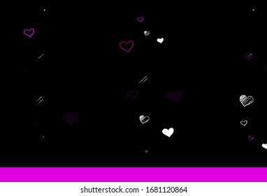Light Purple vector pattern with colorful hearts. Beautiful abstract hearts on colorful gradient background. Design for a business advert of anniversary.
