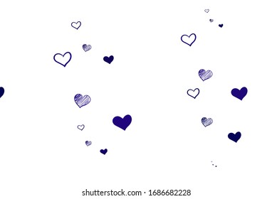 Light Purple vector pattern with colorful hearts. Smart illustration with gradient hearts in valentine style. Design for celebrating of Valentine Day.
