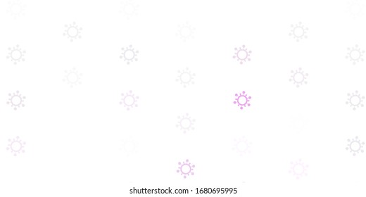 Light Purple vector pattern with coronavirus elements. Colorful abstract illustration with gradient medical shapes. Simple drawing against danger fever.