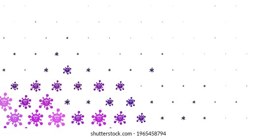 Light Purple vector pattern with coronavirus elements. Colorful abstract illustration with gradient medical shapes. Design for biohazard warning.