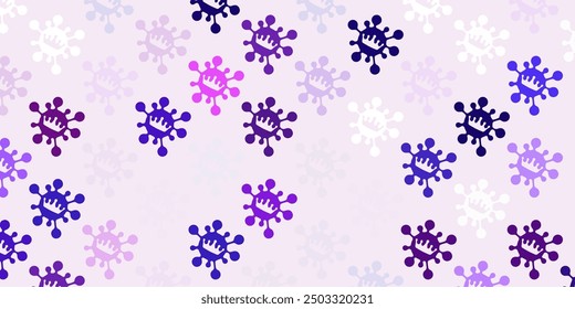 Light purple vector pattern with coronavirus elements. Simple design in abstract style with infection forms. Wallpaper for health protection.