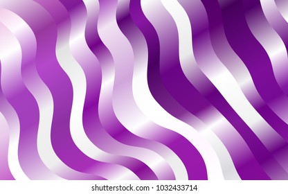 Light Purple vector pattern with curved circles. Modern gradient abstract illustration with bandy lines. Marble design for your web site.