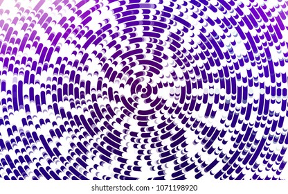 Light Purple vector pattern with curved circles. Colorful abstract illustration with gradient lines. A new texture for your  ad, booklets, leaflets.