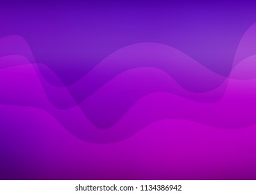Light Purple vector pattern with curved circles. Colorful abstract illustration with gradient lines. The template for cell phone backgrounds.