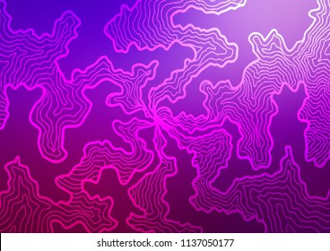 Light Purple vector pattern with curved circles. A vague circumflex abstract illustration with gradient. The template for cell phone backgrounds.