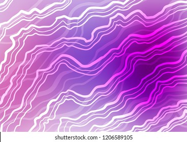 Light Purple vector pattern with curved circles. Colorful illustration in abstract marble style with gradient. Pattern for your business design.