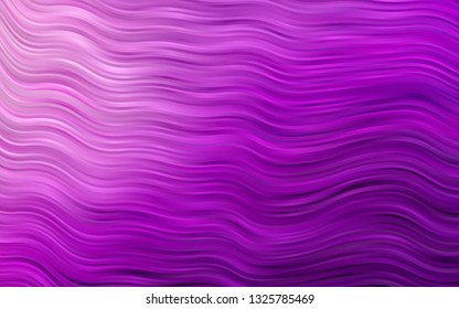 Light Purple vector pattern with curved circles. Blurred geometric sample with gradient bubbles.  Textured wave pattern for backgrounds.