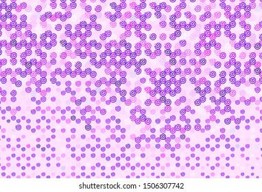 Light Purple vector pattern with curved lines. Colorful abstract illustration with gradient lines. Colorful wave pattern for your design.