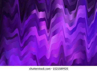 Light Purple vector pattern with curved lines. Creative illustration in halftone style with gradient. Template for cell phone screens.