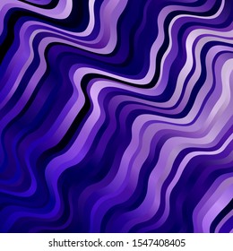 Light Purple vector pattern with curved lines. Colorful illustration, which consists of curves. Best design for your ad, poster, banner.