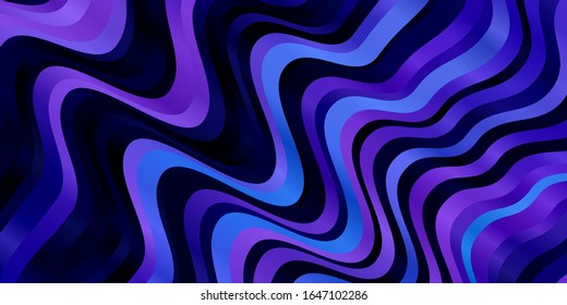 Light Purple vector pattern with curved lines. Abstract illustration with bandy gradient lines. Pattern for booklets, leaflets.