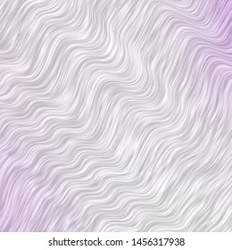 Light Purple vector pattern with curves. Abstract illustration with bandy gradient lines. Design for your business promotion.