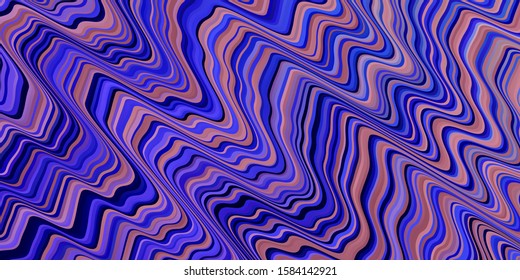 Light Purple vector pattern with curves. Illustration in abstract style with gradient curved.  Design for your business promotion.