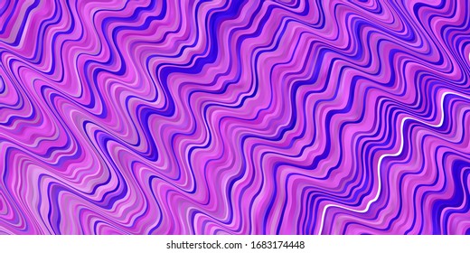Light Purple vector pattern with curves. Colorful abstract illustration with gradient curves. Template for your UI design.