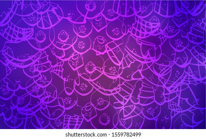 Light Purple vector pattern with delicious cookies. Blurred decorative design of desserts in doodle style. Design for ad, poster, banner of cafes or restaurants.
