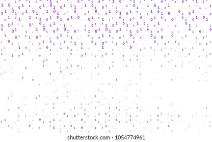 Light Purple vector pattern with Digit symbols. Shining colorful illustration with isolated Digit signs. Smart design for your business advert of university.