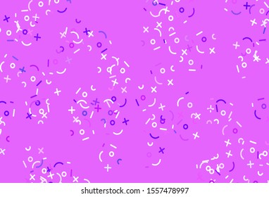 Light Purple vector pattern with Digit symbols. Modern geometrical illustration with numerals. Smart design for university advert.