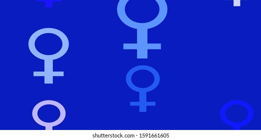 Light Purple vector pattern with feminism elements. Simple design in abstract style with women’s rights activism. Background for ui designers.