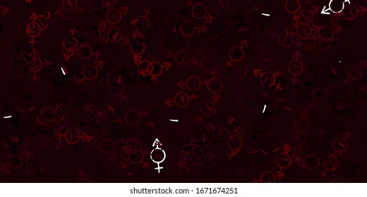 Light Purple vector pattern with feminism elements. Simple design in abstract style with women’s rights activism. Background for International Women’s Day.