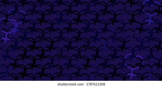 Light Purple vector pattern with feminism elements. Abstract illustration with a depiction of women's power. Background for International Women’s Day.